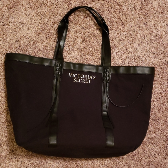 Victoria's Secret Handbags - Black and Gold Victoria's Secret Large Tote Bag